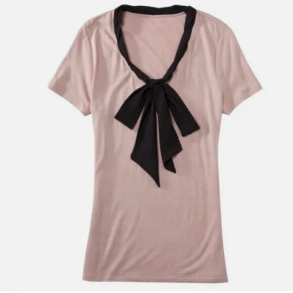 JASON WU for Target Blush Pink V-Neck Bow Tie Short Sleeve Blouse Size Small - Picture 2 of 8